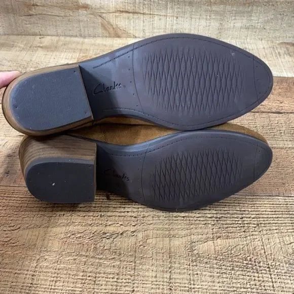 Clarks Artisan Gelata Siena Boots Tan Suede Boot Womens 11 M Ankle Booties - Picture 11 of 14